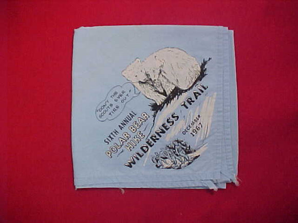 WILDERNESS TRAIL 1967 POLAR BEAR HIKE NECKERCHIEF, TALL PINE COUNCIL, USED