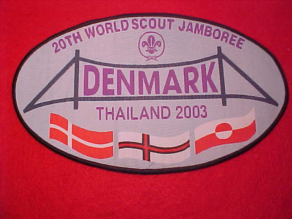 2003 WJ JACKET PATCH, DENMARK CONTIGENT, 127 X 215MM