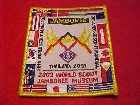 2003 WJ PATCH, WORLD SCOUT JAMBOREE MUSEUM