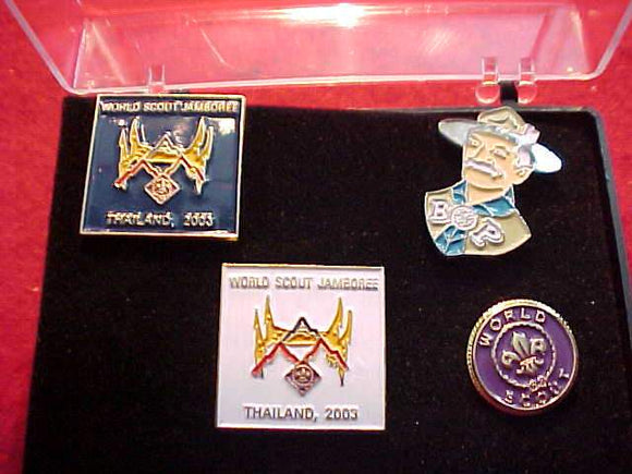 2003 WJ PINS, SET OF 4, SOLD AT TRADING POST, MINT IN ORIG. BOX