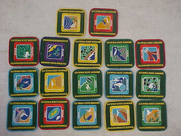 2007 WJ SUBCAMP PATCHES, COMPLETE SET OF 17 DIFFERENT PATCHES