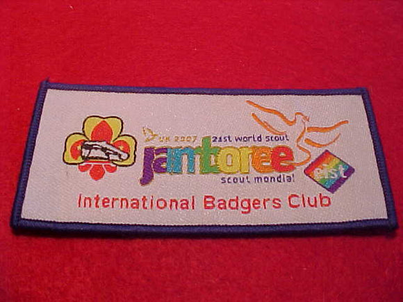 2007 WJ PATCH, INTERNATIONAL BADGERS CLUB, BLUE BDR.