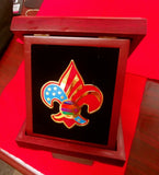 2019 WJ INTERNATIONAL SERVICE TEAM "THANK YOU" AWARD, 3X3.5"COLORED HEAVY METAL EMBLEM IN HINGED PRESENTATION BOX (BOX IS 5.5X6.5X1.5")