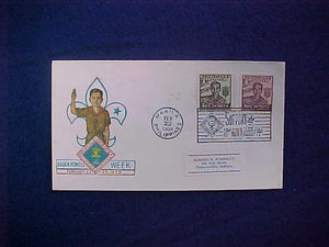 1959 WJ CACHET, PHILIPPINES BADEN-POWELL WEEK, 1948 PHILIPPINES BOY SCOUT SILVER JUBILEE STAMPS 2 AND 4 CENTAVOS