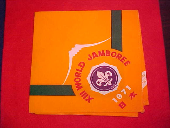 1971 WJ NECKERCHIEF, OFFICIAL PARTICIPANT ISSUE, USED, EXCELLENT COND.