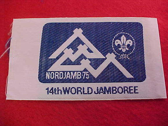 1975 WJ POCKET PATCH, OFFICIAL ISSUE FOR PARTICIPANTS, ISSUED 2 PER SCOUT, WOVEN