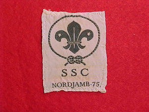 1975 WJ SENIOR SCOUT CAMP WOVEN PATCH, RARE ISSUE OF THE OLDER SCOUTS' SUBCAMP, USED
