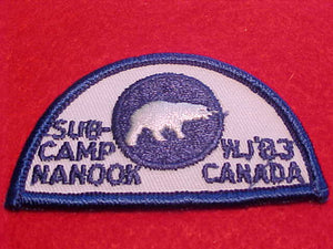 1983 WJ PATCH, SUB-CAMP NANOOK STAFF
