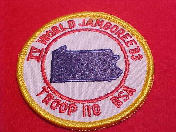 1983 WJ PATCH, BSA TROOP 110, PENNSYLVANIA CONTIGENT