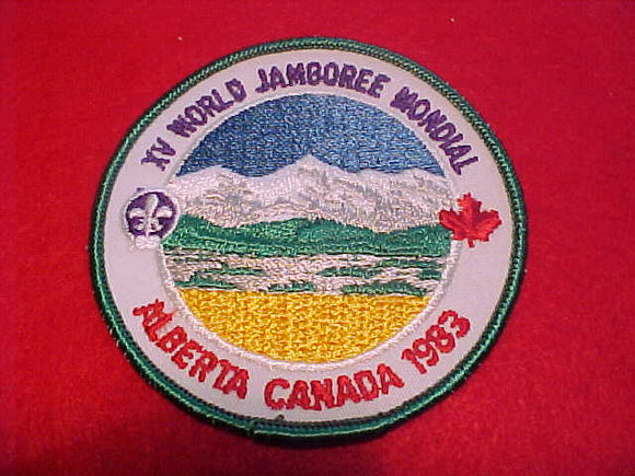 1983 WJ PATCH, OFFICIAL ISSUE, PLASTIC BACK, 90MM DIAMETER