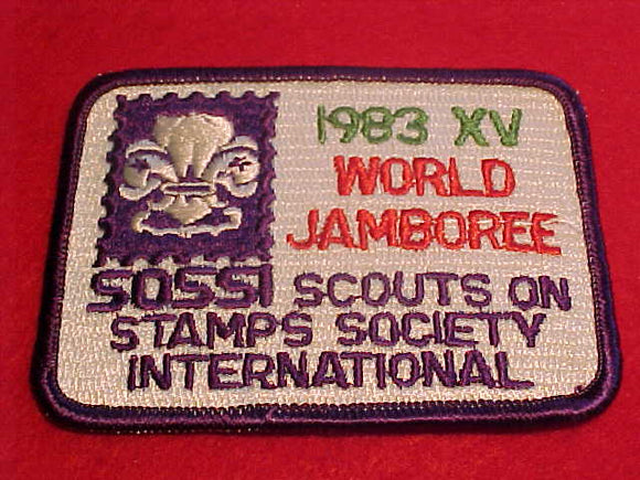 1983 WJ PATCH, SOSSI STAFF, SCOUTS ON STAMPS SOCIETY INTERNATIONAL