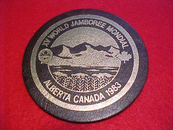 1983 WJ PATCH, TRADING POST ISSUE, LEATHER, 84MM