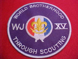 1983 WJ PATCH, WORLD BROTHERHOOD THROUGH SCOUTING, 4" DIAMETER