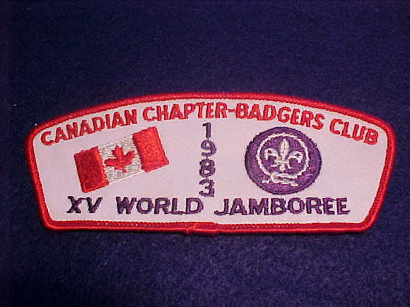 1983 WJ SHOULDER PATCH, CANADIAN CHAPTER-BADGERS CLUB
