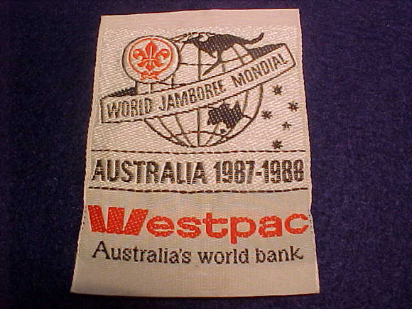 1988 WJ PATCH, WESTPAC, AUSTRALIA'S WORLD BANK, WOVEN