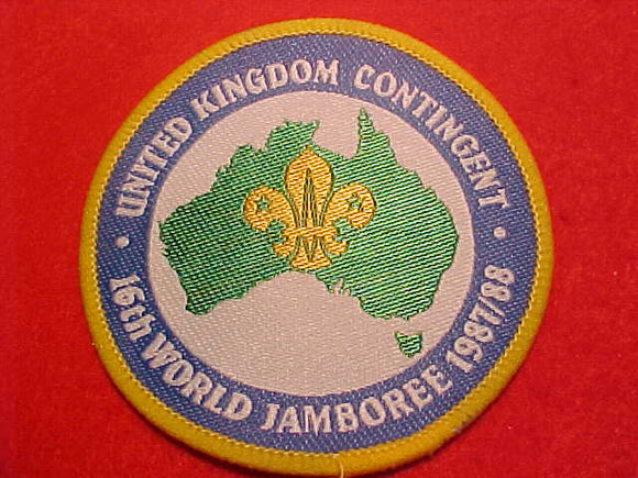 1988 WJ PATCH, UNITED KINGDOM CONTIGENT, 70MM ROUND