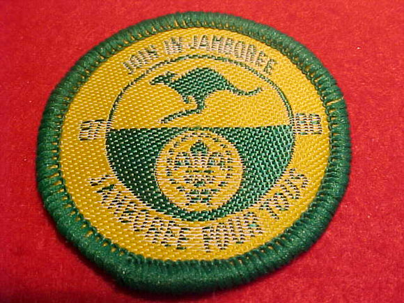 1988 WJ HAT PATCH, JOIN IN JAMBOREE, 44MM ROUND, GREEN BORDER