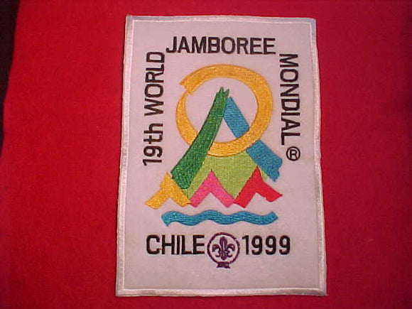 1999 WJ JACKET PATCH, WHITE FELT, EMBROIDERED, 130X185 MM