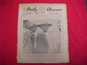 1929 WJ NEWSPAPER, "THE DAILY ARROW", 8/3/29, THE PRINCE ON COVER, POOR COND.