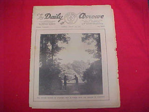 1929 WJ NEWSPAPER, "THE DAILY ARROW", 8/13/29, SYLVAN ARCADE OF PILGRIM'S WAY ON COVER, FAIR COND.