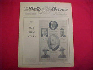 1929 WJ NEWSPAPER, "THE DAILY ARROW", 7/31/29, BRITISH ROYALS ON COVER, GOOD COND.