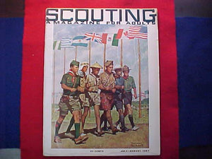 1967 WJ MAGAZINE, "SCOUTING-A MAGAZINE FOR ADULTS, JULY-AUGUST 1967, NORMAN ROCKWELL COVER, GOOD CONDITION