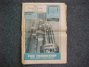 1967 WJ NEWSPAPER, "THE COEUR D' ALENE PRESS", WJ SOUVENIR EDITION, 8/9/1967, GOOD COND.
