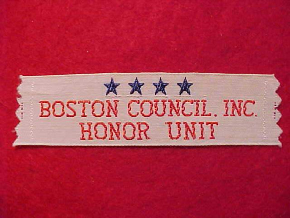 BOSTON COUNCIL INC., HONOR UNIT, WOVEN