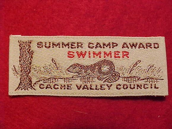 CACHE VALLEY C. SUMMER CAMP, SWIMMER AWARD, WOVEN