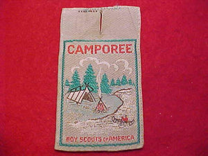 CAMPOREE, BOY SCOUTS OF AMERICA, TENT & CANOE SCENE, WOVEN