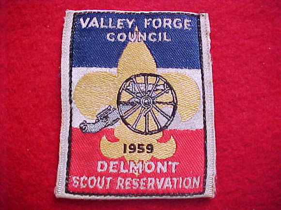 DELMONT SCOUT RESERVATION, VALLEY FORGE C., 1959, WOVEN, USED