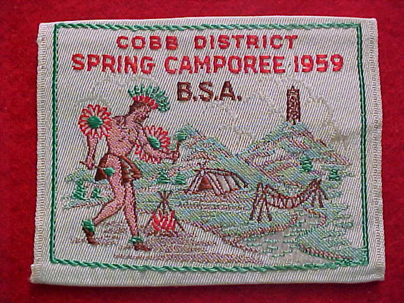 COBB DISTRICT SPRING CAMPOREE, ATLANTA AREA C., 1959, WOVEN
