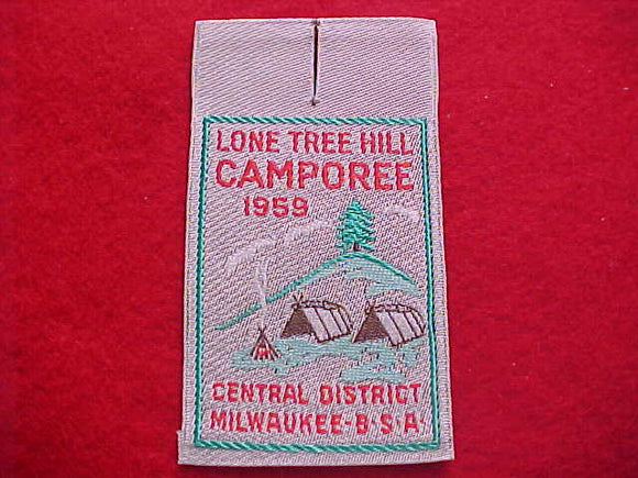 MILWAUKEE CENTRAL DISTRICT, LONE TREE HILL CAMPOREE, 1959, WOVEN