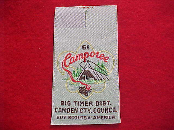 CAMDEN COUNTY C. BIG TIMER DISTRICT CAMPOREE, 1961, WOVEN