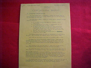 CAMP ARROWHEAD, 1954, PROGRAM MANUAL, OZARKS EMPIRE AREA C., 7 PAGES