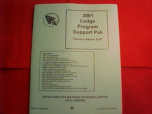 OA PACKET, 2001, LODGE PROGRAM SUPPORT PAK, 