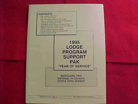 OA PACKET, 1995, LODGE PROGRAM SUPPORT PAK, 
