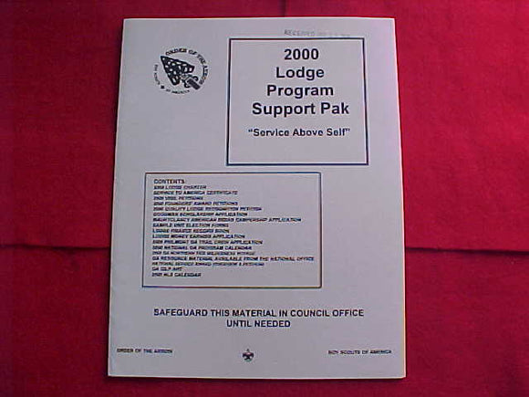 OA PACKET, 2000, LODGE PROGRAM SUPPORT PAK, 