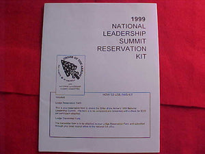 OA KIT, 1999, NATIONAL LEADERSHIP SUMMIT RESERVATION KIT