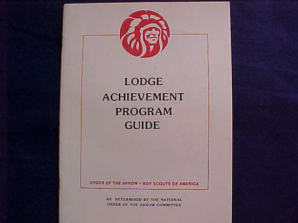 OA LODGE ACHIEVEMENT ACHIEVEMENT PROGRAM GUIDE, 1986