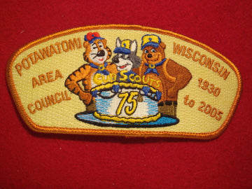 Potawatomi AC sa125, 2005, cub scouts, orange bdr.